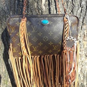 Authentic upcycled fringed Louis Vuitton 28